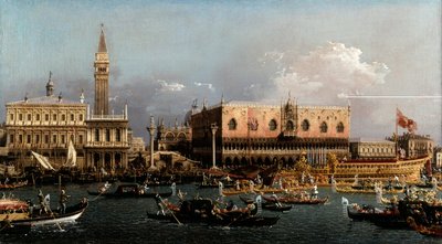 Bucintoro Molossa ylösnousemuspäivänä tekijältä Canaletto