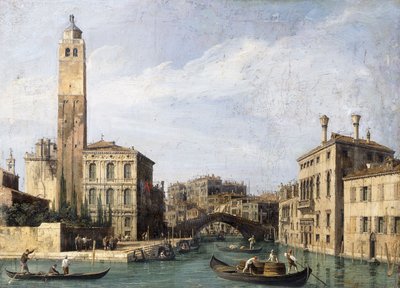 Canal Grande ja San Geremia, Palazzo Labia ja Cannaregion sisäänkäynti, n. 1726-1730 tekijältä Giovanni Antonio Canal