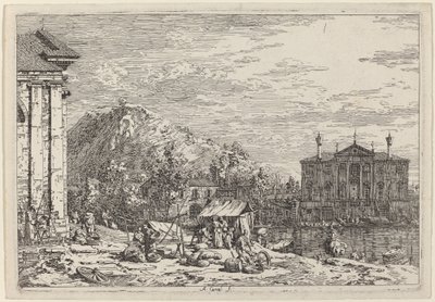 Dolon markkinat, n. 17351746. tekijältä Canaletto