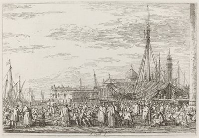 Molon markkinat [ylävasemmalla], n. 17351746. tekijältä Canaletto