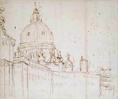Venetsia: Dogana di Mare ja S. Maria della Salute, 1700-luvun puoliväli tekijältä Canaletto