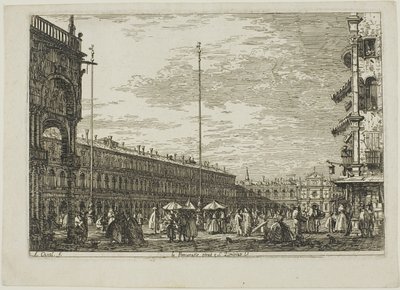 le Procuratie niove ja S. Ziminian V., Vedute tekijältä Canaletto