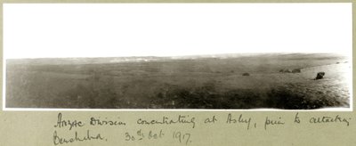 ANZAC-divisioona keskittyi Aslujiin ennen hyökkäämistä Beershebaan 20. lokakuuta 1917 tekijältä Capt. Arthur Rhodes