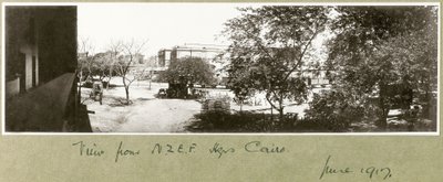 Näkymä N.Z.M.F.A:n päämajasta, Kairosta, kesäkuu 1917 tekijältä Capt. Arthur Rhodes