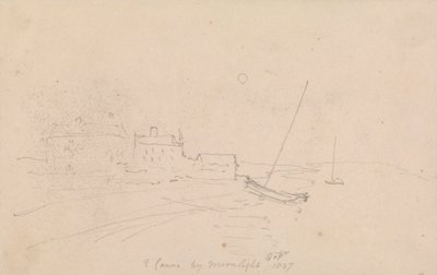 East Cowes by Moonlight, syyskuu 1827 tekijältä Capt. Thomas Hastings