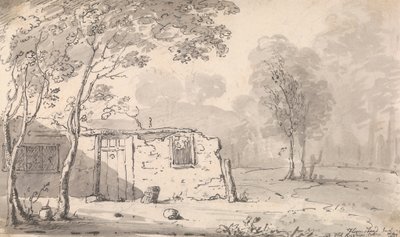 Flamstead End, Old Ruskinin mökki lähellä Cheshuntia, toukokuu 1814 tekijältä Capt. Thomas Hastings