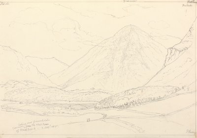 Grasmoor Mellbreakin läntistä tukikohtaa, 2. elokuuta 1835 tekijältä Capt. Thomas Hastings