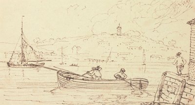Sketch of Boatmen, West Cowes, 16. helmikuuta 1826 tekijältä Capt. Thomas Hastings