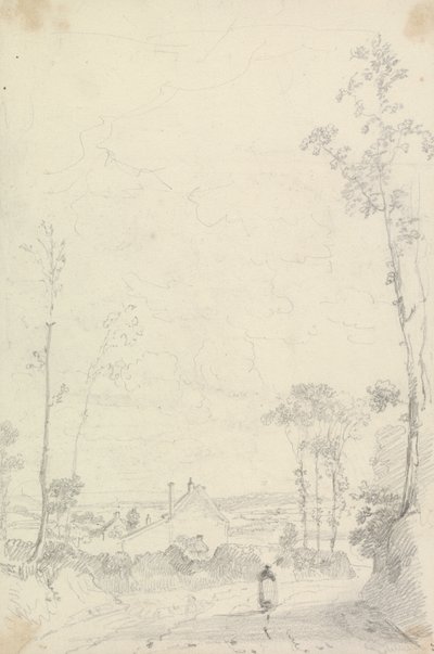 Luonnos talosta Heathland Roadin varrella tekijältä Capt. Thomas Hastings