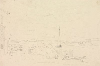Luonnos jokimaisemasta, Isle of Wight tekijältä Capt. Thomas Hastings