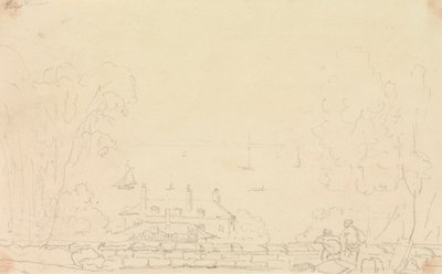 Luonnos tilatalosta lähellä rantaa, Isle of Wight tekijältä Capt. Thomas Hastings