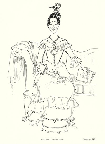 Dickens-hahmo: Charity Pecksniff (litho) tekijältä Captain Edward Henry Handley Read