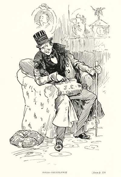Dickensin hahmo: Jonas Chuzzlewit (litho) tekijältä Captain Edward Henry Handley Read
