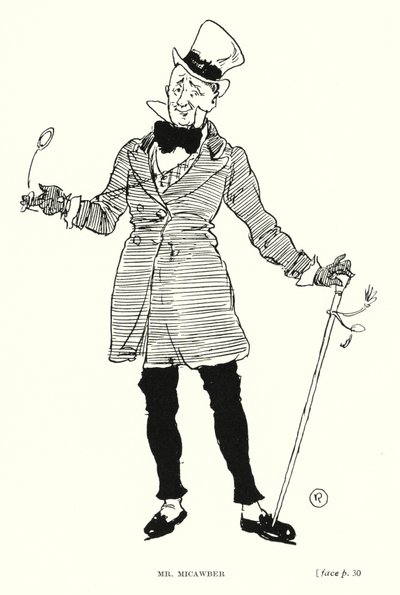 Dickensin hahmo: Mr Micawber (litho) tekijältä Captain Edward Henry Handley Read