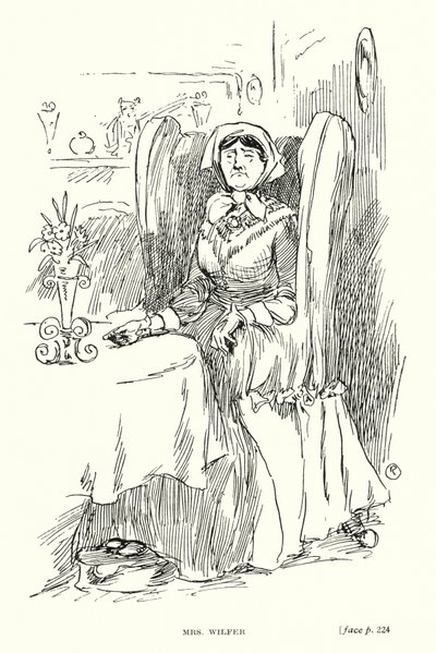 Dickensin hahmo: Mrs Wilfer (litho) tekijältä Captain Edward Henry Handley Read