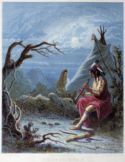 Intiaani soittaa huilua - elokuvassa "Iris: valaistu matkamuisto vuodelle 1802", piirtänyt kapteeni Eastman, toim. Hart, Philadelphia tekijältä Captain Seth (after) Eastman