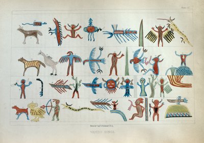 Wabenojen lauluja, Henry R. Schoolcraftin teoksesta "Information Respecting the History, Condition and Prospects of the Indian Tribes of the United States", julkaistu 1853. tekijältä Captain Seth Eastman