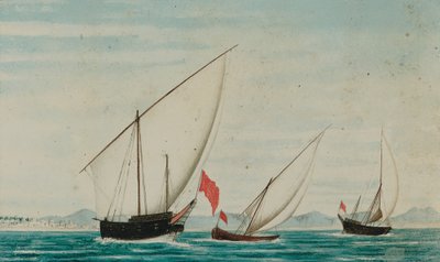Näkymä Dhowsiin Ajmanin edustalla tekijältä Captain William Igglesden