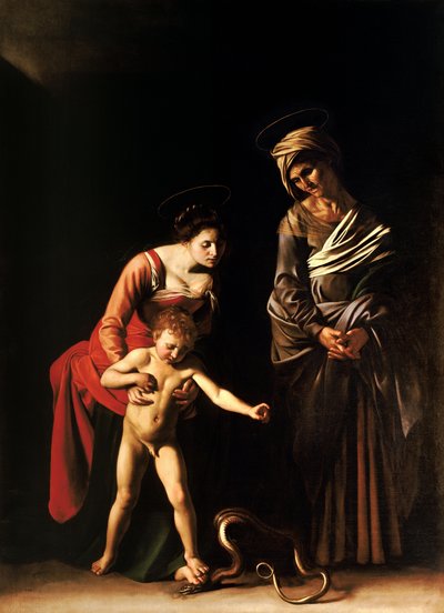Madonna ja lapsi Pyhän Annan kanssa tekijältä Michelangelo Merisi da  Caravaggio