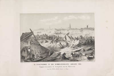 Bommelerwaardin tulvat. tammikuuta 1861 (otsikko esineessä) tekijältä Carel Christiaan Antony Last