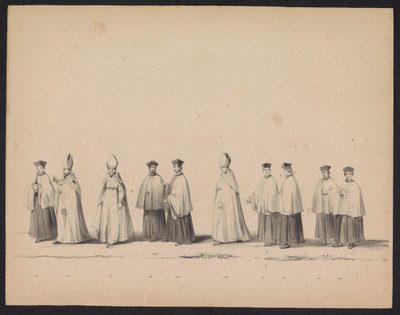 Utrechtin opiskelijoiden naamiaiset, 1846 (levy 11) Kuvaus pukeutuneesta kulkueesta, joka kuvaa Espanjan prinssin Philip II:n kulkuetta Utrechtissa 3. lokakuuta 1549, piti 17. kesäkuuta 1846, H.H. Utrechtschen opiskelijat tekijältä Carel Christiaan Antony Last