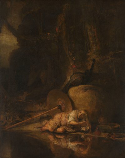 Hera piiloutumassa jumalten ja jättiläisten taistelun aikana tekijältä Carel Fabritius (copy after)