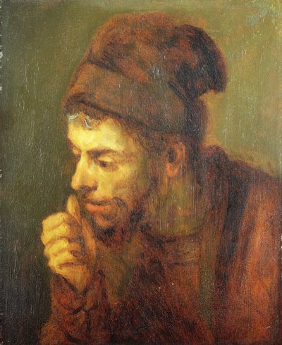 Miehen pää (öljy kankaalle) tekijältä Carel Fabritius