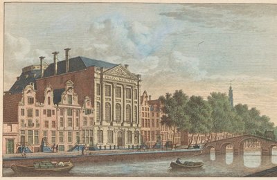 Felix Meritiksen rakennus Amsterdamissa, noin 1790 Felix Meitis -seuran rakennus Amsterdamissa / Edifices de la societe dit Félix Méritis à Amsterdam (otsikko esineessä) tekijältä Carel Frederik Bendorp (I)