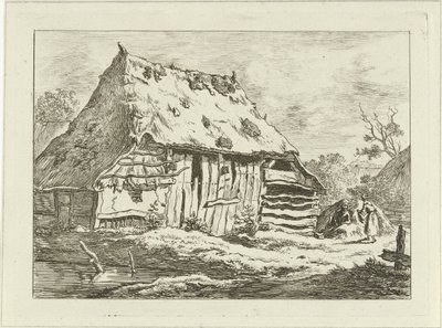 Pariskunta navetassa Maisemat (1-6) (sarjan nimi) tekijältä Carel Lodewijk Hansen