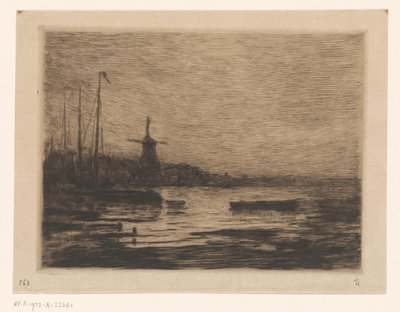 Näkymä Zwijndrechtiin yöllä tekijältä Carel Nicolaas Storm van 