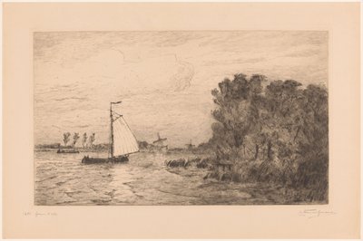 Näkymä Vechtille Weespin lähellä La Vecht près Weesp (alkuperäinen nimi) tekijältä Carel Nicolaas Storm van 