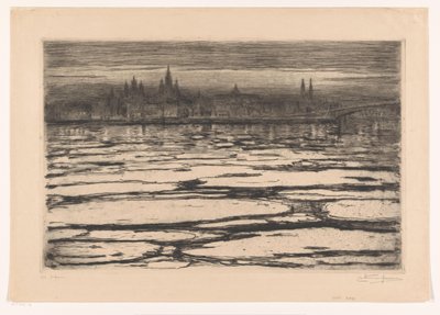 Jääpuikkoja Reinillä (alkuperäinen nimi esineessä) tekijältä Carel Nicolaas Storm van 