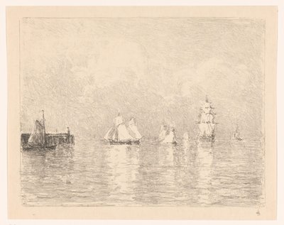 Purjelaivoja Cuxhavenin radalla tekijältä Carel Nicolaas Storm van 