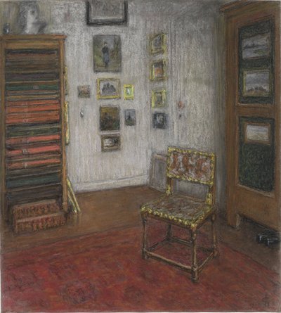 Studionurkkaus, jossa tuoli ja taidekaappi, Haagissa, Nieuwe Schoolstraat 28 tekijältä Carel Nicolaas Storm van 