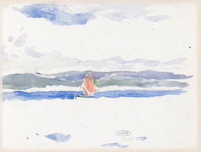 Näkymä merelle veneellä (?) tekijältä Carel Nicolaas Storm van 