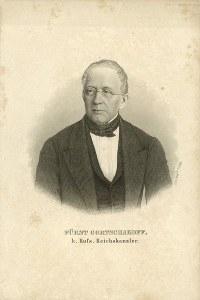 Prinssi Aleksandr Gortšakov, Venäjän valtiomies (litho) tekijältä Carl (after) Mayer