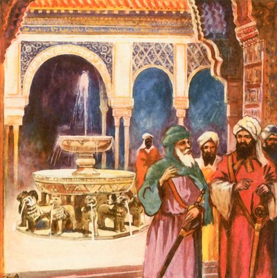 Leijonien hovi Alhambrassa Granadassa (parannettu värilitro). tekijältä Carl Arriens