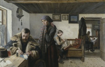 The Doctor Calls, n. 1900 (öljy kankaalle) tekijältä Carl Aspelin