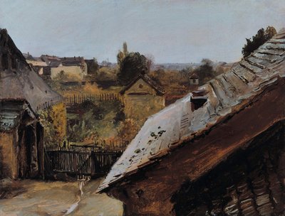 Näkymä katoille ja puutarhoille, 1835 tekijältä Carl Blechen