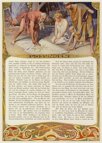 Riimujen lukeminen (väri litho) tekijältä Carl Emil Doepler