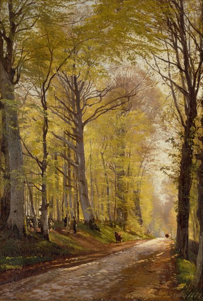 Metsäpolku paimenten ja karjan kanssa (öljy kankaalle) tekijältä Carl Frederick Aagaard