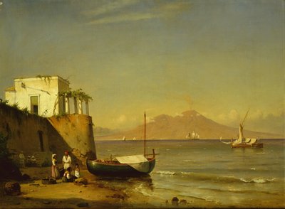 Vesuvius nähtynä Caprilta (öljy kankaalle) tekijältä Carl Frederik Sorensen