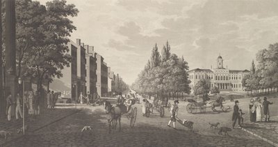 Broadway ja kaupungintalo New Yorkissa Broadway ja kaupungintalo New Yorkissa, 1824. tekijältä Carl Fredrik Akrell