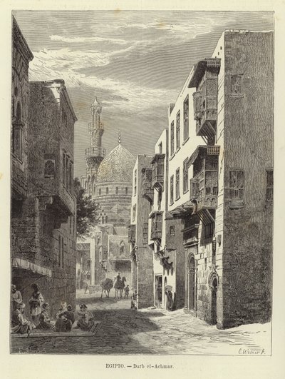 Egypti - Darb al-Ahmar Kairossa tekijältä Carl Friedrich Heinrich Werner