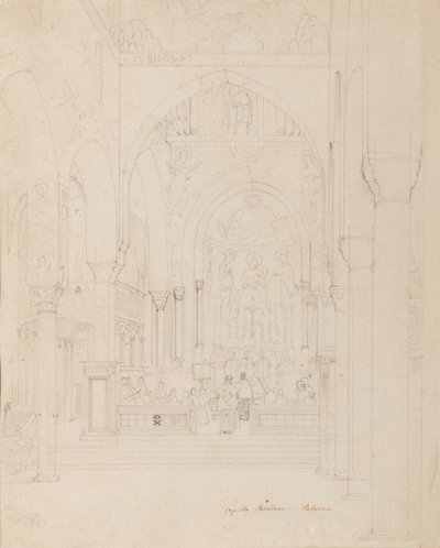 Sisilia: Palatinuksen kappeli, Palermo, noin 1850 tekijältä Carl Friedrich Heinrich Werner