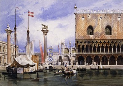 Piazzetta di San Marco, Venetsia, 1839 tekijältä Carl Friedrich Heinrich Werner