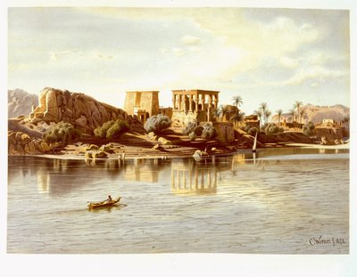 Näkymä Philaen saarelle, 1874 tekijältä Carl Friedrich Heinrich Werner