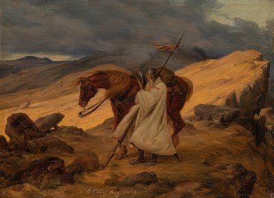 Ristiretkeläiset vartiossa vuorilla. 1836 tekijältä Carl Friedrich Lessing