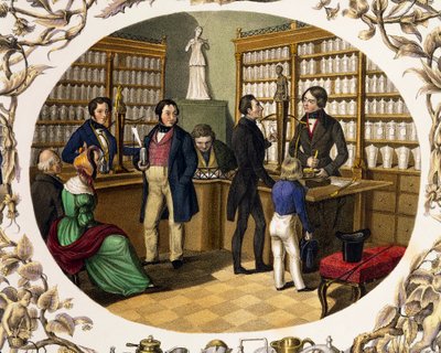 Itävallan apteekin sisustus tekijältä Carl and Geiger Peter Johann Nepomuk Kunz