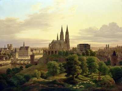 Keskiaikainen kaupunki vuosina 1830, 1830 tekijältä Carl Georg Adolph Hasenpflug